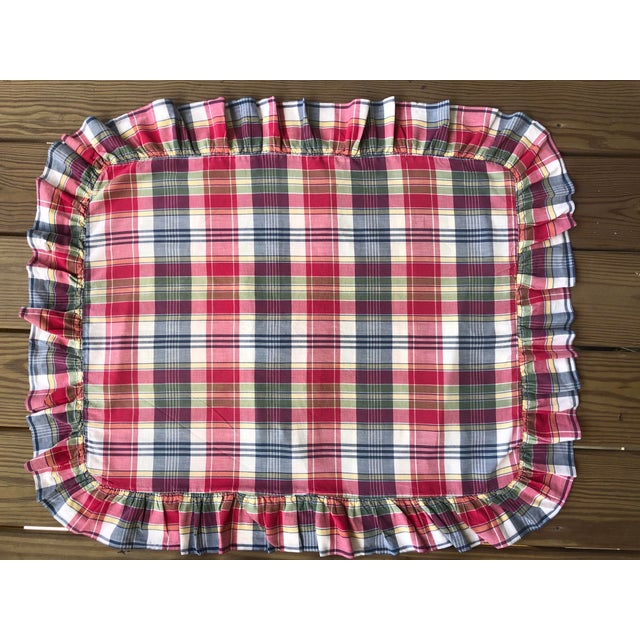 Vintage Ralph Lauren Plaid Madras Ruffle Pillow Shams a Pair Chairish
