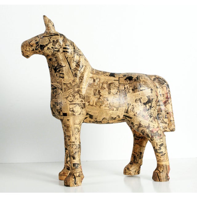 Vintage 1960's/70's Papier Mache Pop Art Folk Art Horse Sculpture