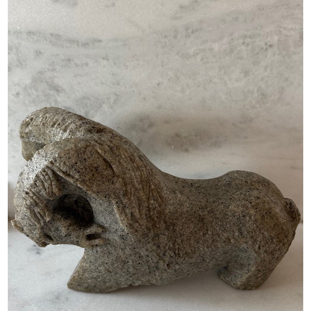 Figurative 1960s Two Headed Horse Stone Sculpture by Lebadang For Sale - Image 3 of 17