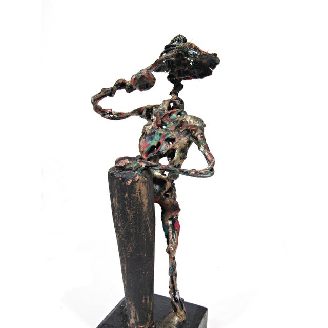 1970s Pair of Dominican Brutalist Wire Figural Sculptures by Serraty For Sale - Image 10 of 14