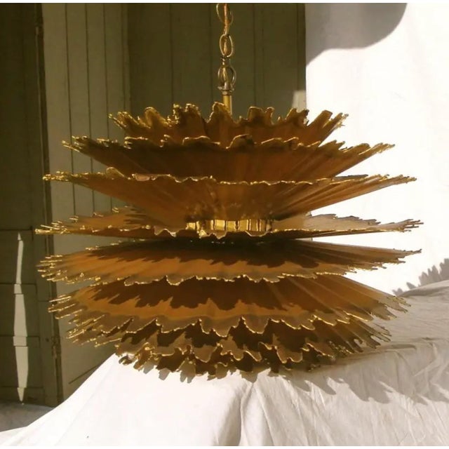 Abstract Mid 20th Century Tom Greene Chandelier Feldman Brutalist Hanging Light For Sale - Image 3 of 8