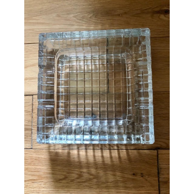 Mid 20th Century Mid 20th Century Art Deco Cut Glass Checkered Ashtray For Sale - Image 5 of 5
