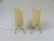 - Pair of night lights from the 1950s - Stands on a brass tripod with ball feet - Screens made of beige Acrylic Glass -...