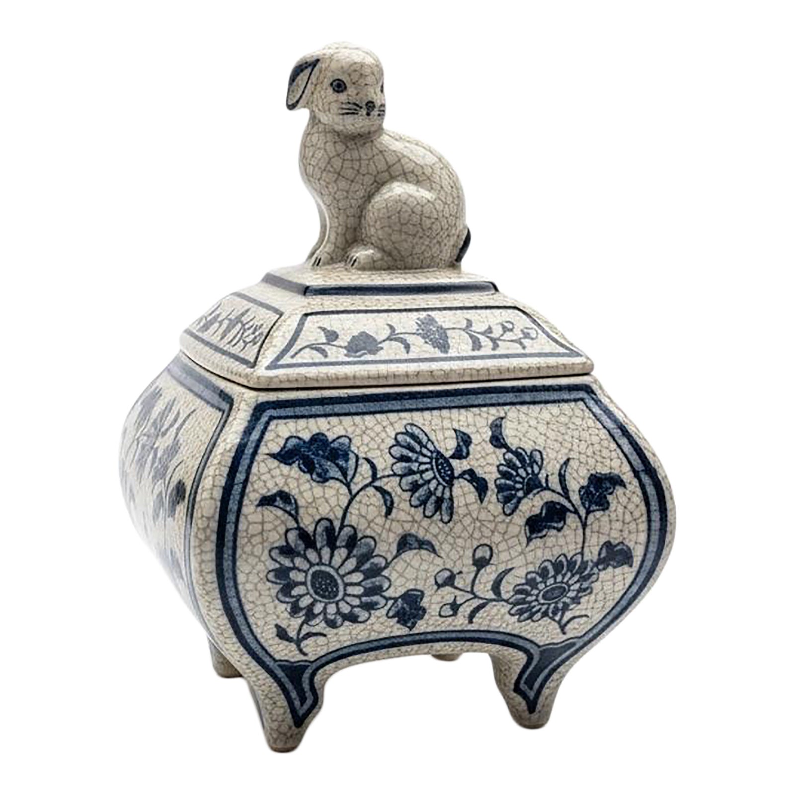 Curated visual reference: Gallery Detail: Vintage Takahashi San Francisco Blue White Crackle Glaze Incense