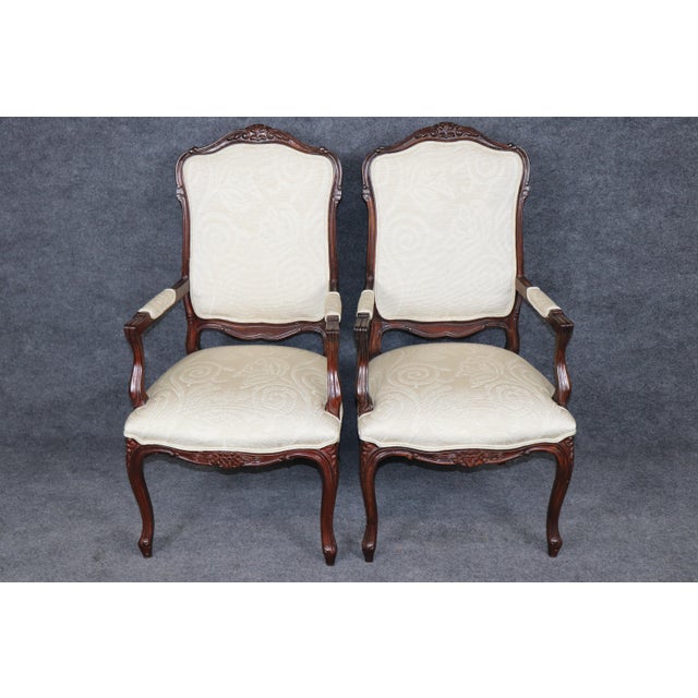 Set of 12 French Tall Back Louis XV Style Mid 20th C Carved Dining Chairs For Sale - Image 4 of 14