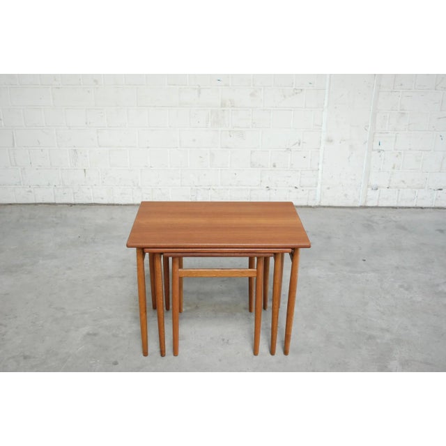 Mid-Century Modern Vintage Danish Nesting Tables by Tove & Edvard Kindt-Larsen for Seffle, Set of 3 For Sale - Image 3 of 10