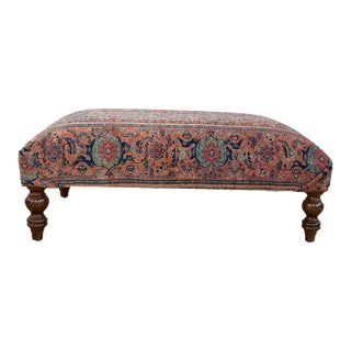 Vintage Persian Rug Ottoman Coffee Table For Sale