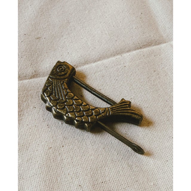 Vintage Brass Fish Padlock For Sale - Image 4 of 4