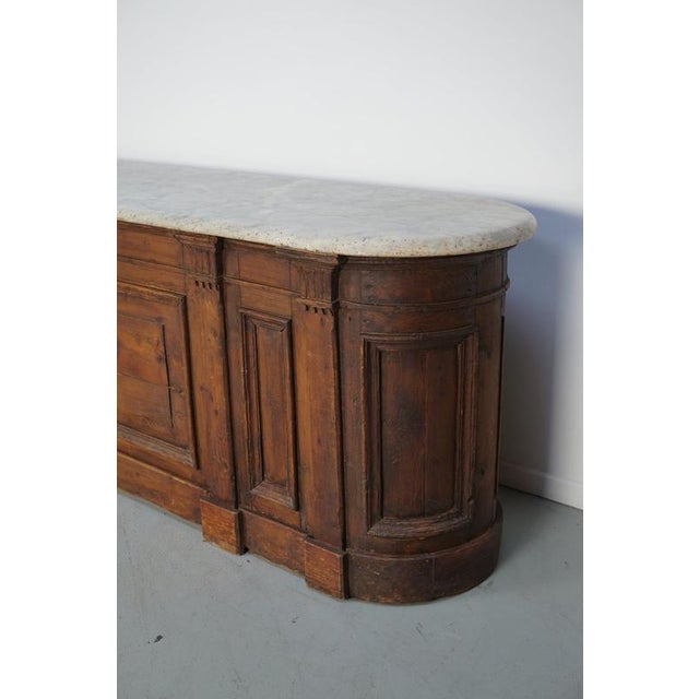Antique Dutch Pitch Pine & Marble Shop Counter Cabinet / Kitchen Island, 19thc For Sale - Image 12 of 18