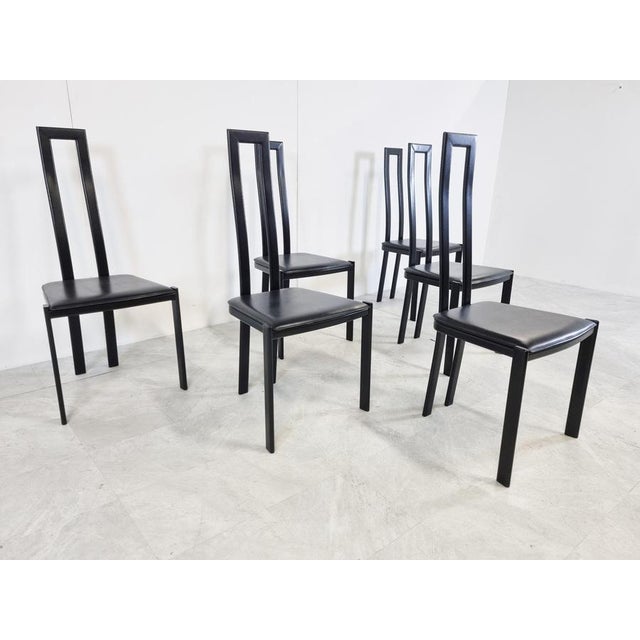 Metal Vintage Postmodern Dining Chairs, 1980s, Set of 6 For Sale - Image 7 of 10