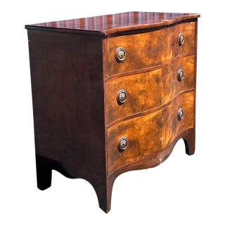 1950s Fine Baker Serpentine 3 Drawer Commode For Sale