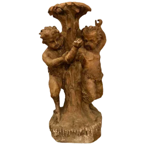 Late 18 or Early 19th Century Terracotta Putti Figural Fountain / Planter Base