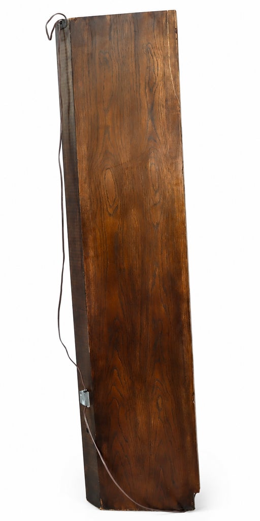 1970s Campaign Vintage Henredon Lighted Oak Corner Display Cabinet With Glass Door — view 7