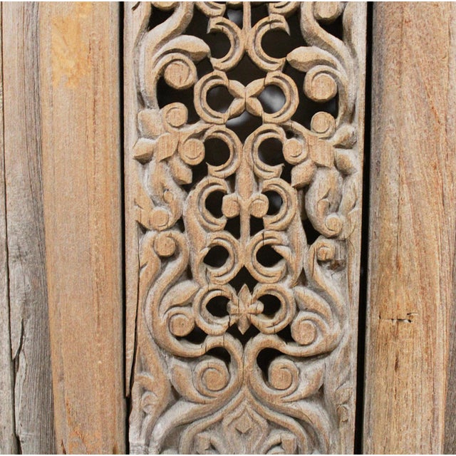 Indian Antique Architectural Indian Window Facade Full-Length Mirror For Sale - Image 3 of 5