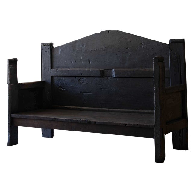 Large Folk Art Bench, 18th Century For Sale