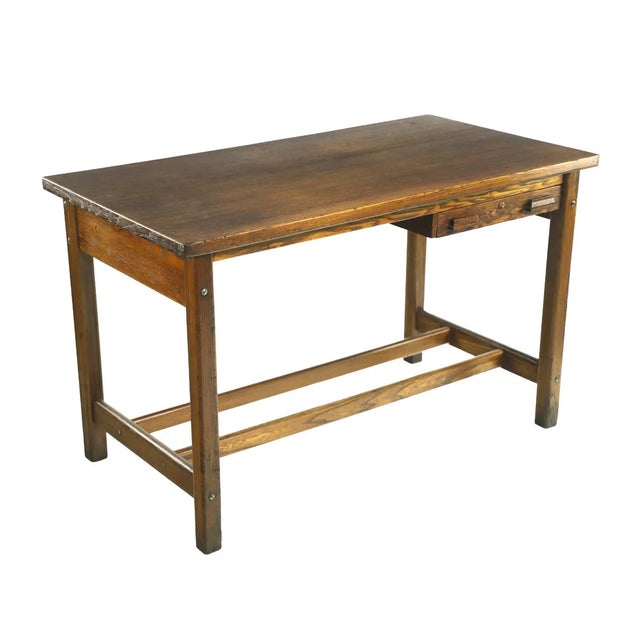 Mid 20th Century Restored Hamilton Counter Height Oak Work Table Chairish