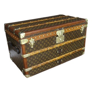 Monogram Canvas Courier Trunk from Louis Vuitton, 1920s For Sale