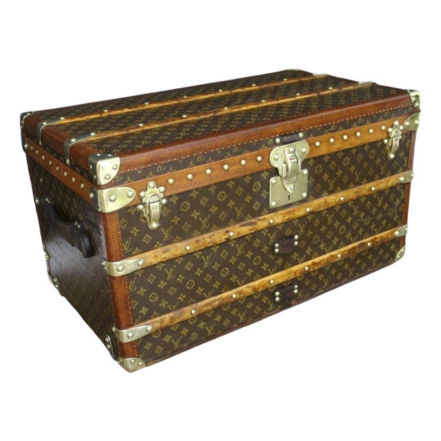 Monogram Canvas Courier Trunk from Louis Vuitton, 1920s For Sale