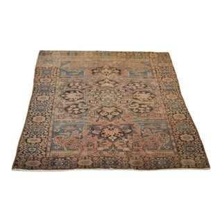 1930s Blue & Blush Woven Rug, 3.3 x 4.8 For Sale
