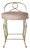 Vintage Pale Pink & Brass Vanity Seat / Stool / Chair For Sale
