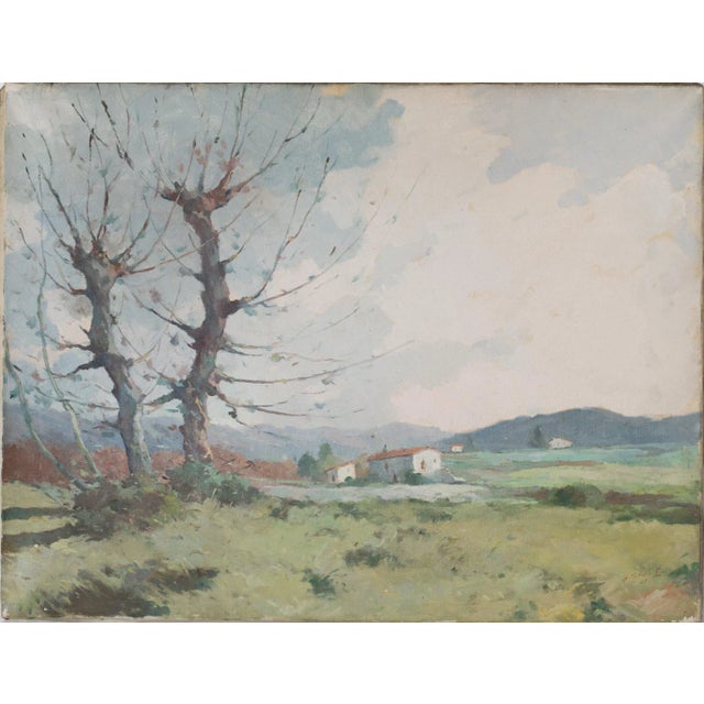 Landscape with Trees and Mountains, 1947, Oil on Canvas For Sale - Image 6 of 6