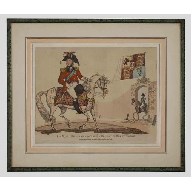 Unknown, The Prince Regent of Great Britain, Original Watercolor Lithograph, 1816 For Sale - Image 4 of 4