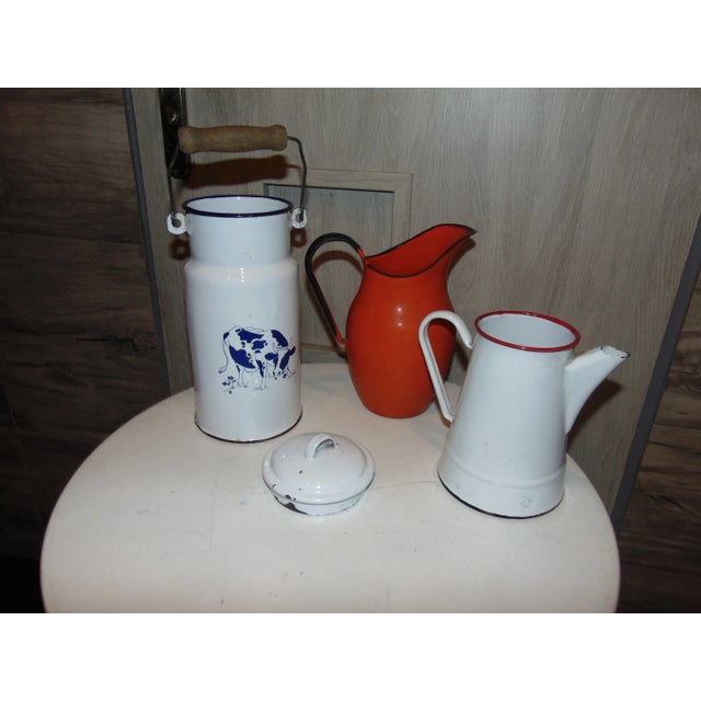 Metal Mid-Century Industrial Jugs, Set of 3 For Sale - Image 7 of 8