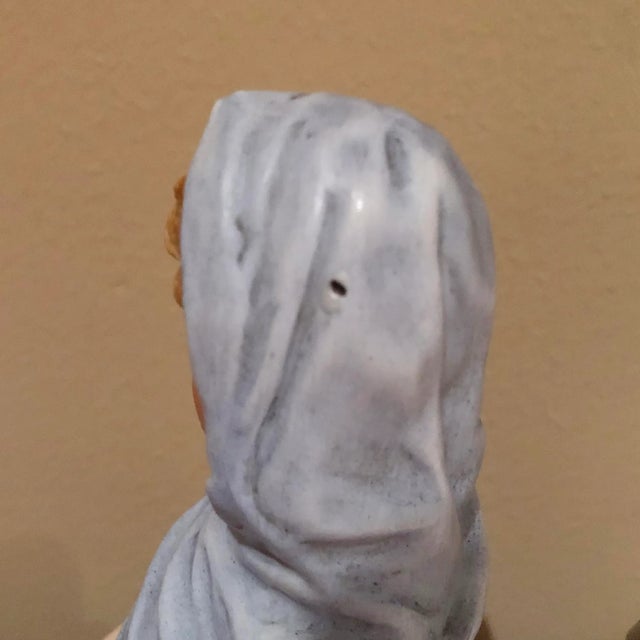 Yellow Pair of Early 20th Century German Bisque Figurines of Schoolchildren For Sale - Image 8 of 9