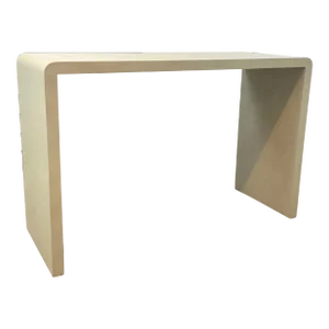 Made Goods Modern Ivory Faux Shagreen Harlow Waterfall Console Table