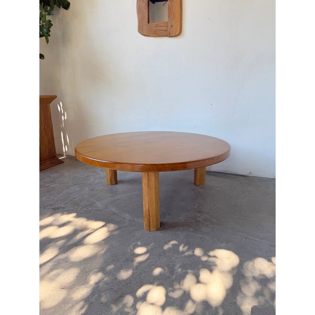 Vintage Round Tripod Coffee Table in Oak, 1950 For Sale - Image 10 of 18