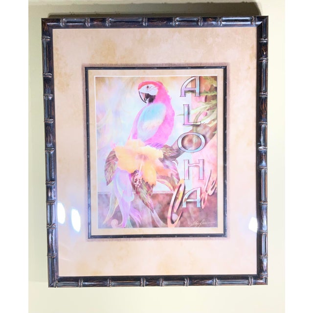 Set of 2 Alma Lee Tropical Macaw Café Framed Art Prints - Bamboo Frames For Sale - Image 11 of 18