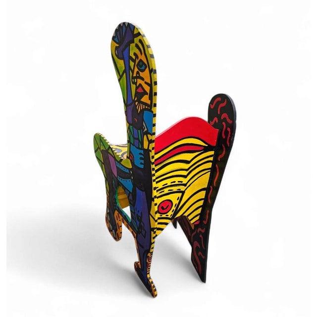 Upholstered Wooden Wing Chair For Sale - Image 4 of 18