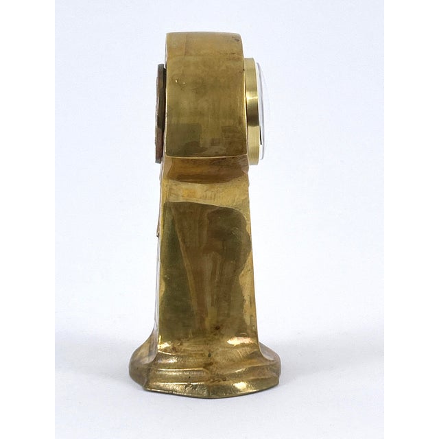 Metal Art Nouveau Brass Mantel Clock, Germany, 1950s For Sale - Image 7 of 18