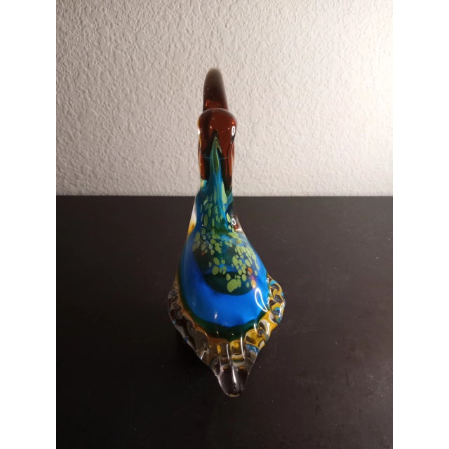 Art Deco Vintage Multicolor Art Glass Duck Figurine For Sale - Image 3 of 8