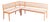 Danish Two Piece Corner Dining Bench in Teak + Wool For Sale