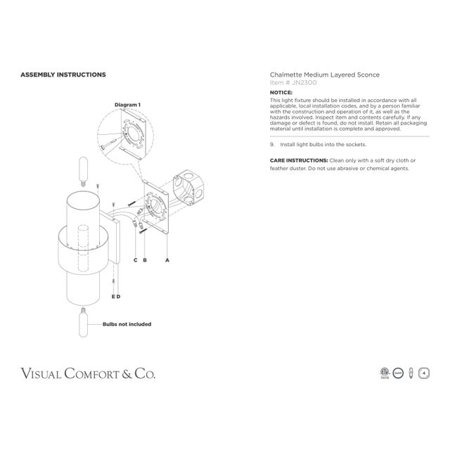 Visual Comfort Julie Neill for Visual Comfort Signature Chalmette Medium Layered Sconce in Gild For Sale - Image 4 of 5