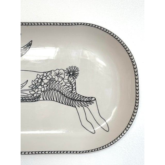 Large early 21st century contemporary rabbit wall platter. Hanging hook affixed to the back. Most items found at Pub &...