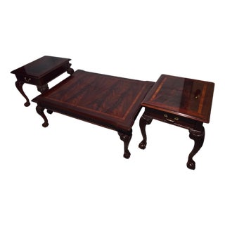 Thomasville Mahogany and Burlwood Furniture Set - 4 Piece Set For Sale