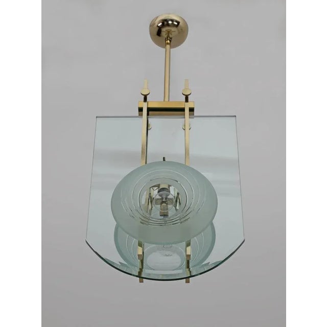 1970s Mid-Century Modern Italian Brass and Crystal Pendant from Galotti & Radice, 1970 For Sale - Image 5 of 8