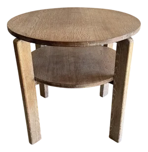 Art Deco Side Table in Oak with Lower Shelf