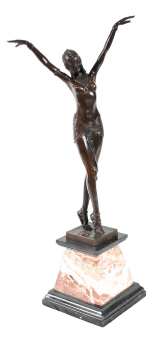 Art Deco Egyptian Antinea Dancer in Bronze after Chiparus, 1920s-1940s