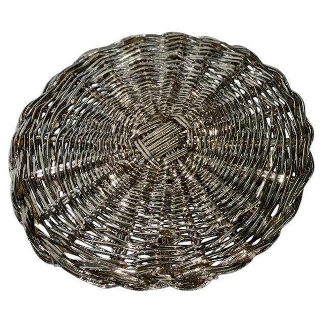 EL 03 Placemat in Metal-Plated Hand-Woven Wicker by Caspal For Sale - Image 6 of 6