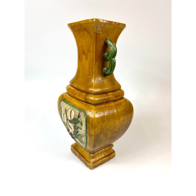 Mid 19th Century Tricolored Glazed Temple Vases - a Pair For Sale - Image 4 of 8