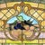 Art Nouveau Antique Art Nouveau Colored Stained Glass Fruit 27 X 75 Arched Transom Window, B For Sale - Image 3 of 18