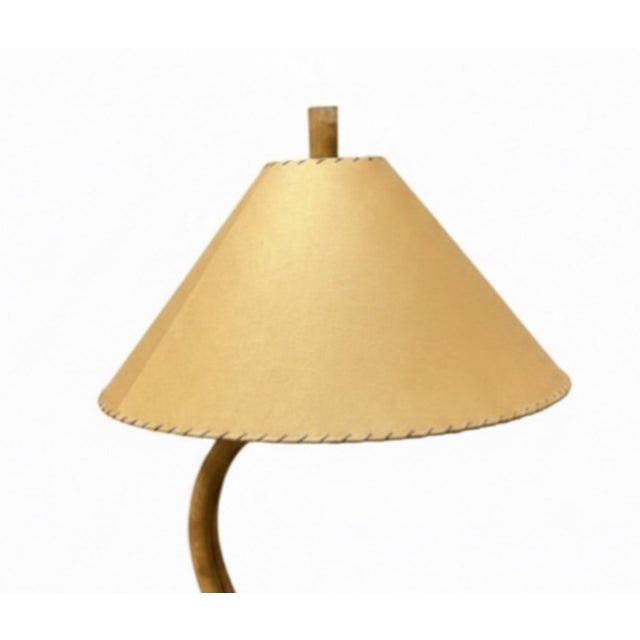 Mid 20th Century Vintage Sculptural Bentwood Rattan Floor Lamp With Curved Loop Base For Sale - Image 5 of 6