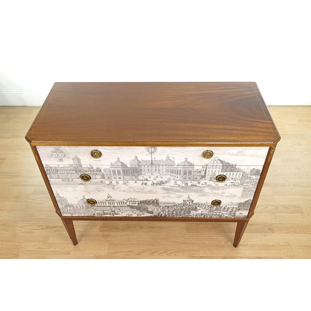 1940s Swedish Gustavian Chest with Illustrations, 1940s For Sale - Image 5 of 7