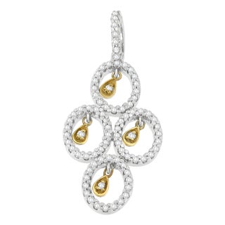 14K Two- Toned Gold 2/5 cttw Round Diamond Pendant Necklace (H-I, I1-I2) For Sale