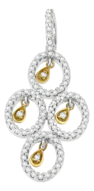 14K Two- Toned Gold 2/5 cttw Round Diamond Pendant Necklace (H-I, I1-I2)