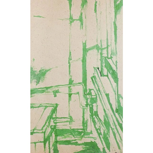 Early 21st Century Abstract Drawings 1 Green 1 Gray & Black For Sale - Image 5 of 5