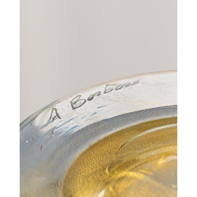 Murano glass vase made by Alessandro Barbaro. Decorative vase with a wide, goblet-shaped mouth, made using the traditional...